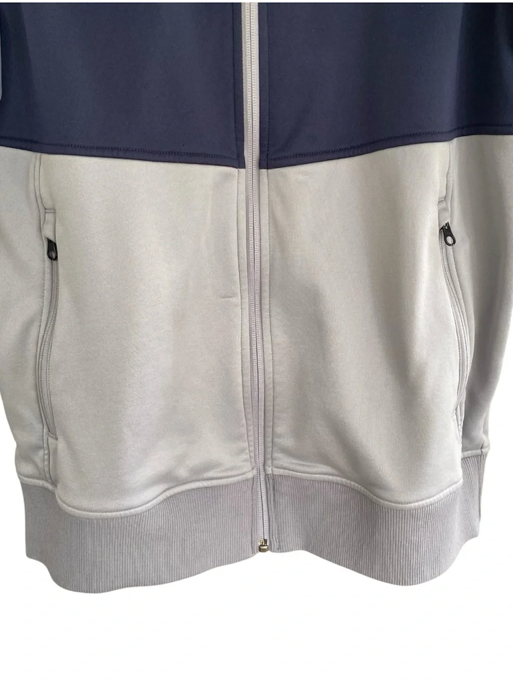 THE NORTH FACE Jacket Track Fleece Full Zip Navy Gray Colorblock Mens Size M